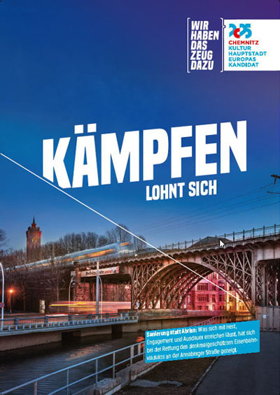 Kmpfen lohnt sich - Postkarte der Stadt Chemnitz